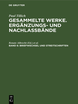 cover image of Briefwechsel und Streitschriften